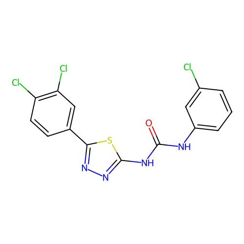 1-(3-Chlorophenyl)-3-(5-(3,4-dichlorophenyl)-1,3,4-thiadiazol-2-yl)urea structure
