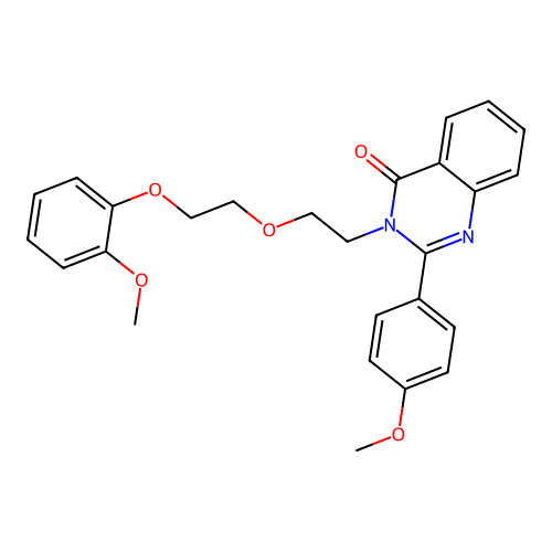 3-(2-(2-(2-methoxyphenoxy)ethoxy)ethyl)-2-(4-methoxyphenyl)quinazolin-4(3H)-one structure