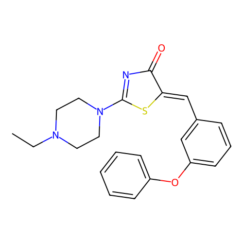 (5Z)-2-(4-ethylpiperazin-1-yl)-5-(3-phenoxybenzylidene)-1,3-thiazol-4(5H)-one structure