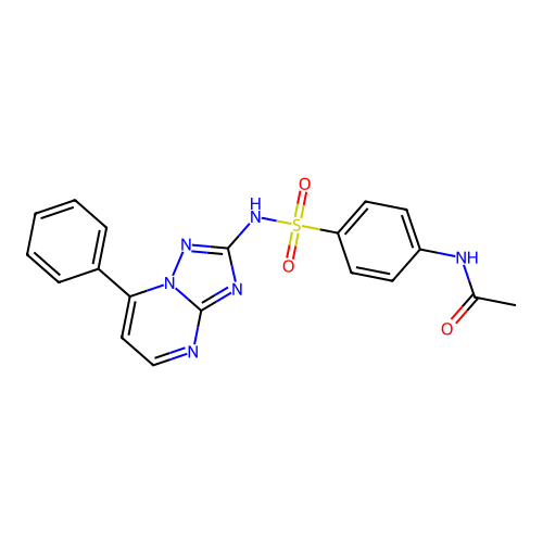N-{4-[(7-phenyl[1,2,4]triazolo[1,5-a]pyrimidin-2-yl)sulfamoyl]phenyl}acetamide structure