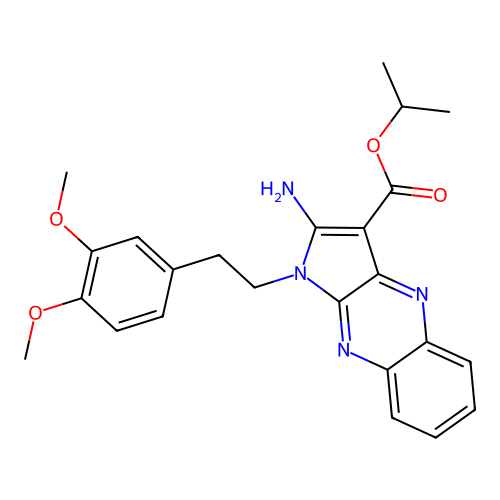 isopropyl 2-amino-1-(3,4-dimethoxyphenethyl)-1H-pyrrolo[2,3-b]quinoxaline-3-carboxylate structure