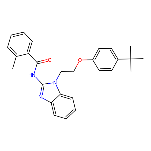 N-{1-[2-(4-tert-butylphenoxy)ethyl]-1H-benzimidazol-2-yl}-2-methylbenzamide structure