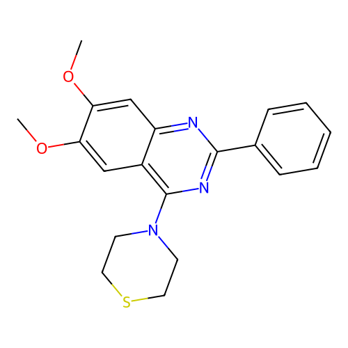 4-(6,7-Dimethoxy-2-phenylquinazolin-4-yl)thiomorpholine structure