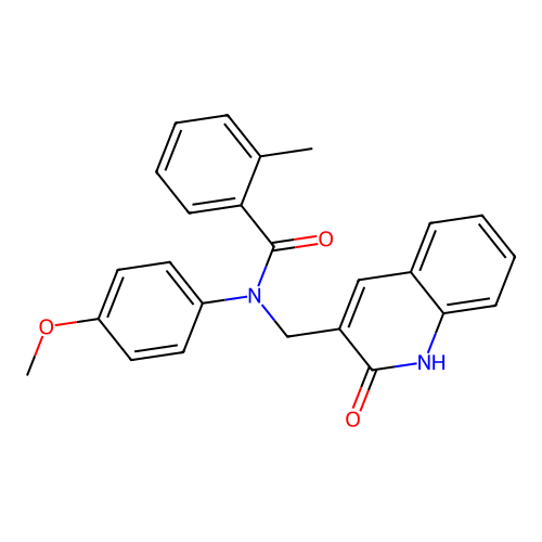 N-(4-methoxyphenyl)-2-methyl-N-[(2-oxo-1H-quinolin-3-yl)methyl]benzamide structure
