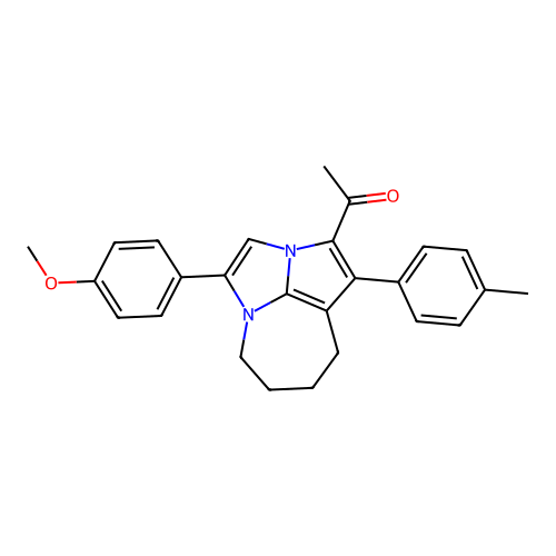 1-(4-(4-methoxyphenyl)-1-(p-tolyl)-5,6,7,8-tetrahydro-2a,4a-diazacyclopenta[cd]azulen-2-yl)ethanone structure