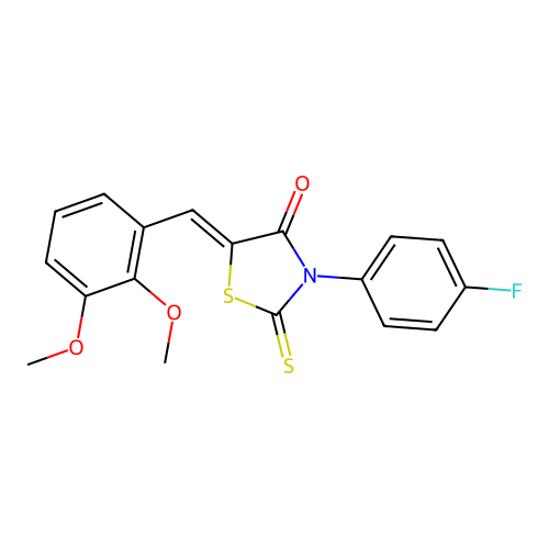 (Z)-5-(2,3-dimethoxybenzylidene)-3-(4-fluorophenyl)-2-thioxothiazolidin-4-one structure