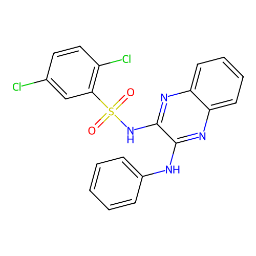 2,5-dichloro-N-(3-(phenylamino)quinoxalin-2-yl)benzenesulfonamide structure