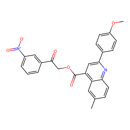 2-(3-Nitrophenyl)-2-oxoethyl 2-(4-methoxyphenyl)-6-methylquinoline-4-carboxylate structure