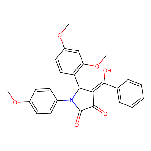 (4E)-5-(2,4-dimethoxyphenyl)-4-[hydroxy(phenyl)methylidene]-1-(4-methoxyphenyl)pyrrolidine-2,3-dione structure