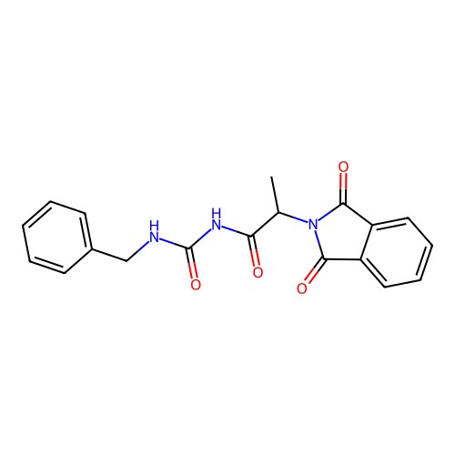 N-(benzylcarbamoyl)-2-(1,3-dioxo-1,3-dihydro-2H-isoindol-2-yl)propanamide structure