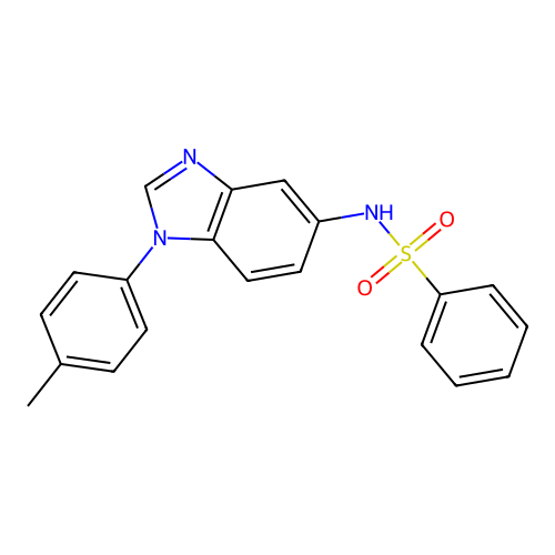 N-[1-(4-methylphenyl)-1H-benzimidazol-5-yl]benzenesulfonamide structure
