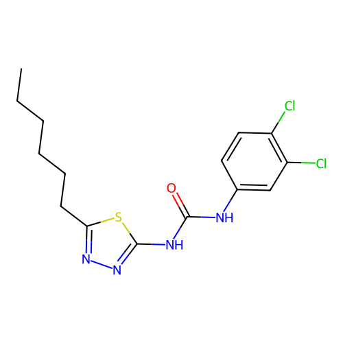 1-(3,4-Dichlorophenyl)-3-(5-hexyl-1,3,4-thiadiazol-2-yl)urea structure