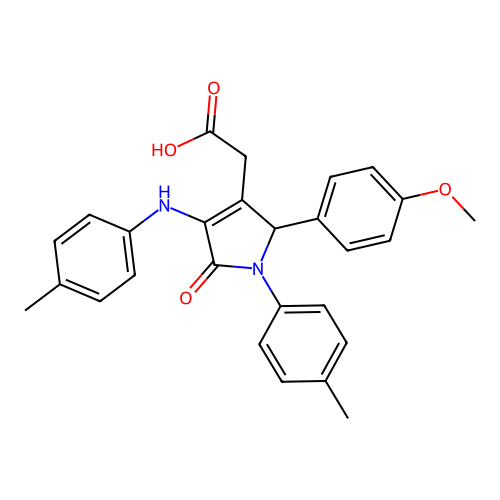 {2-(4-methoxyphenyl)-1-(4-methylphenyl)-4-[(4-methylphenyl)amino]-5-oxo-2,5-dihydro-1H-pyrrol-3-yl}acetic acid structure