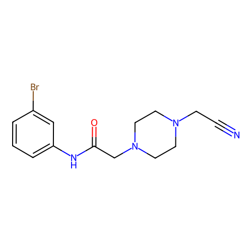 N-(3-bromophenyl)-2-[4-(cyanomethyl)piperazin-1-yl]acetamide structure