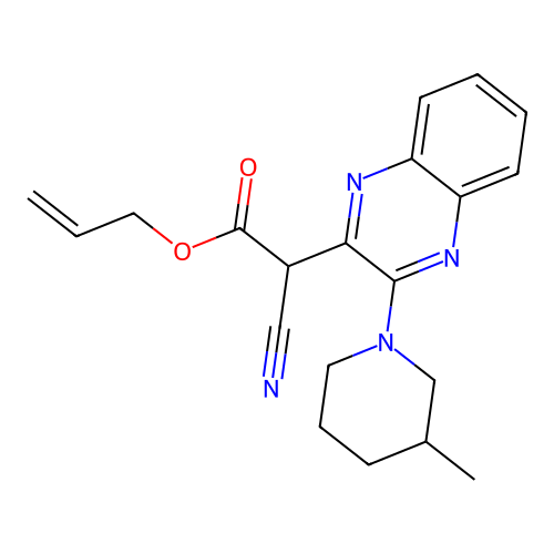 Prop-2-en-1-yl cyano[3-(3-methylpiperidin-1-yl)quinoxalin-2-yl]acetate structure