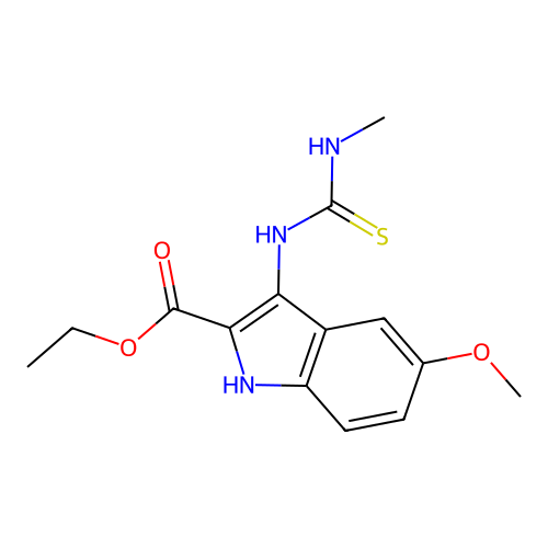 ethyl 5-methoxy-3-[(methylcarbamothioyl)amino]-1H-indole-2-carboxylate structure