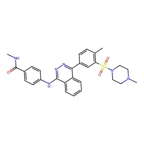 N-methyl-4-((4-(4-methyl-3-((4-methylpiperazin-1-yl)sulfonyl)phenyl)phthalazin-1-yl)amino)benzamide structure