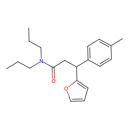 3-(furan-2-yl)-3-(4-methylphenyl)-N,N-dipropylpropanamide structure
