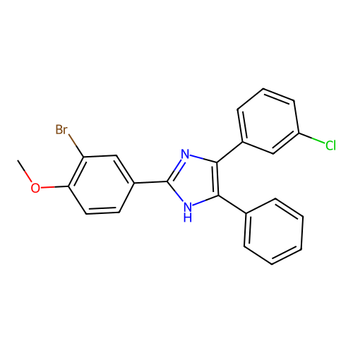 2-(3-bromo-4-methoxyphenyl)-4-(3-chlorophenyl)-5-phenyl-1H-imidazole structure