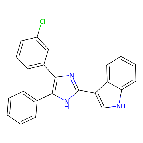 3-[5-(3-chlorophenyl)-4-phenyl-1H-imidazol-2-yl]-1H-indole structure