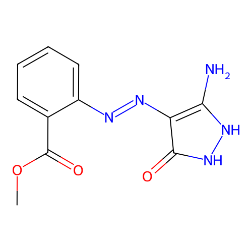 methyl 2-[2-(3-amino-5-oxopyrazol-4-yl)hydrazinyl]benzoate structure