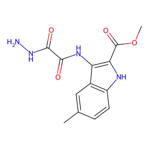 methyl 3-{[hydrazinyl(oxo)acetyl]amino}-5-methyl-1H-indole-2-carboxylate structure
