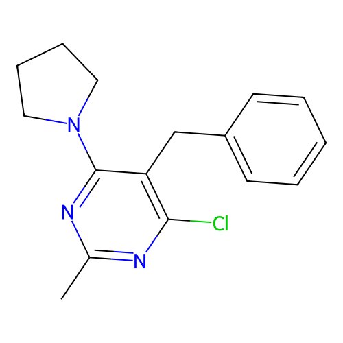5-Benzyl-4-chloro-2-methyl-6-pyrrolidin-1-yl-pyrimidine structure