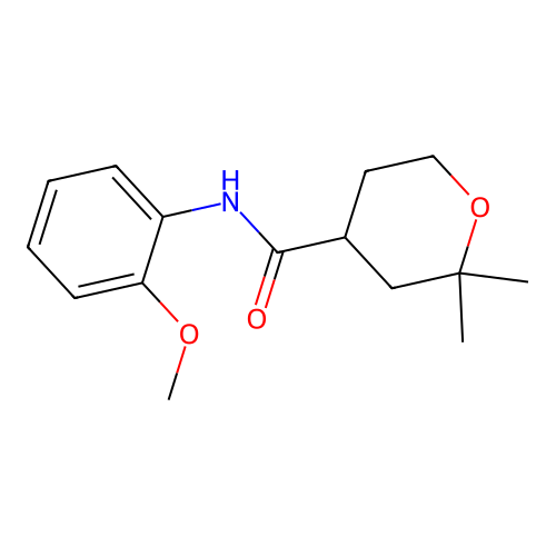 N-(2-methoxyphenyl)-2,2-dimethyltetrahydro-2H-pyran-4-carboxamide structure