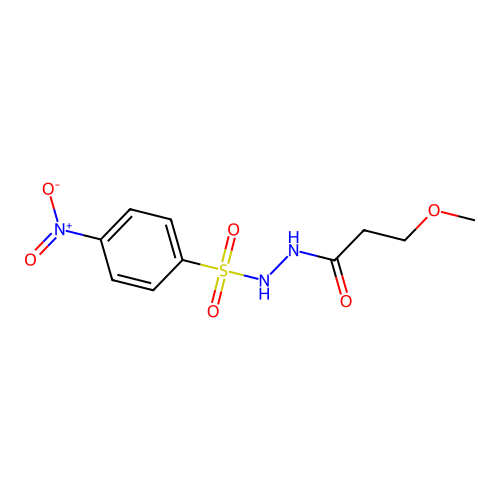4-nitro-N'-(3-methoxypropanoyl)benzenesulfonohydrazide structure