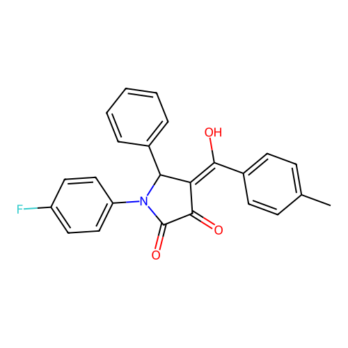1-(4-fluorophenyl)-3-hydroxy-4-(4-methylbenzoyl)-5-phenyl-1H-pyrrol-2(5H)-one structure