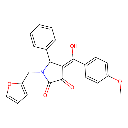 (4E)-1-(furan-2-ylmethyl)-4-[hydroxy(4-methoxyphenyl)methylidene]-5-phenylpyrrolidine-2,3-dione structure