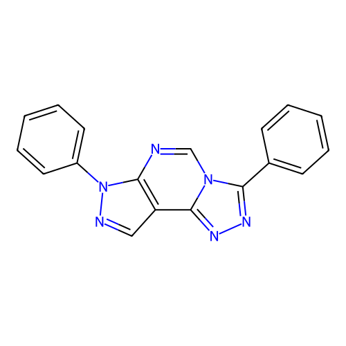 3,7-diphenyl-7H-pyrazolo[4,3-e][1,2,4]triazolo[4,3-c]pyrimidine structure