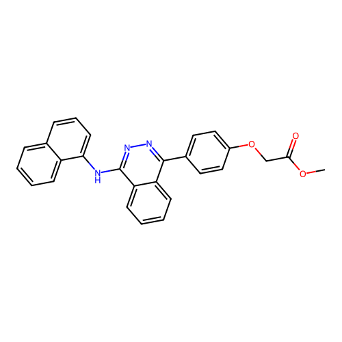 Methyl {4-[4-(naphthalen-1-ylamino)phthalazin-1-yl]phenoxy}acetate structure