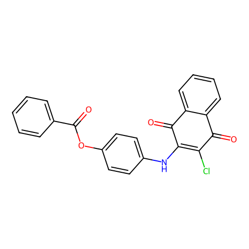 4-((3-Chloro-1,4-dioxo-1,4-dihydronaphthalen-2-yl)amino)phenyl benzoate structure