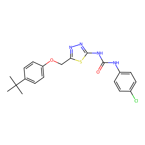 1-[5-[(4-Tert-butylphenoxy)methyl]-1,3,4-thiadiazol-2-yl]-3-(4-chlorophenyl)urea structure