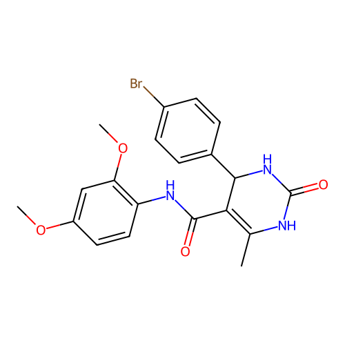 4-(4-bromophenyl)-N-(2,4-dimethoxyphenyl)-6-methyl-2-oxo-1,2,3,4-tetrahydropyrimidine-5-carboxamide structure
