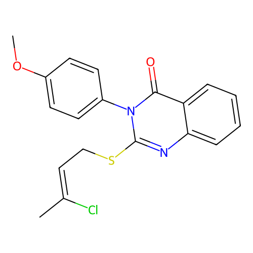 2-{[(2Z)-3-chlorobut-2-en-1-yl]sulfanyl}-3-(4-methoxyphenyl)quinazolin-4(3H)-one structure
