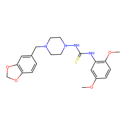 1-[4-(1,3-Benzodioxol-5-ylmethyl)piperazin-1-yl]-3-(2,5-dimethoxyphenyl)thiourea structure
