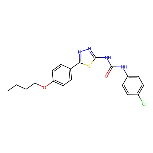 1-(5-(4-Butoxyphenyl)-1,3,4-thiadiazol-2-yl)-3-(4-chlorophenyl)urea structure