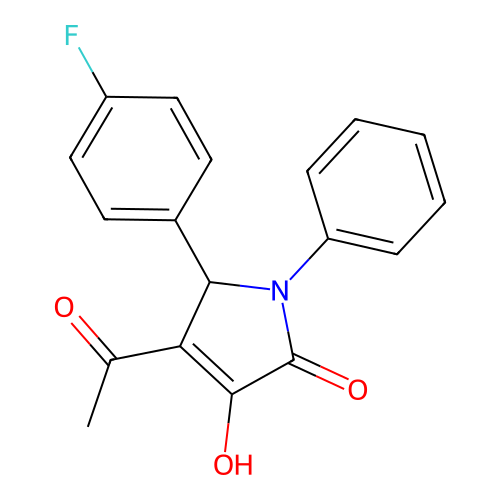 4-acetyl-5-(4-fluorophenyl)-3-hydroxy-1-phenyl-1,5-dihydro-2H-pyrrol-2-one structure