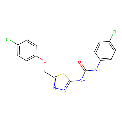1-{5-[(4-Chlorophenoxy)methyl]-1,3,4-thiadiazol-2-yl}-3-(4-chlorophenyl)urea structure