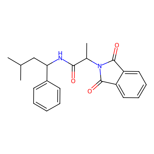2-(1,3-dioxo-1,3-dihydro-2H-isoindol-2-yl)-N-(3-methyl-1-phenylbutyl)propanamide structure
