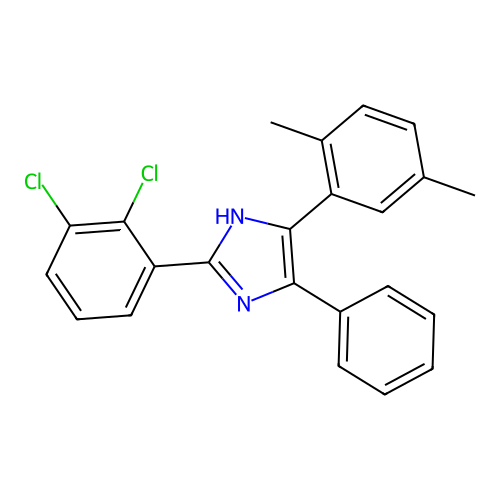 2-(2,3-dichlorophenyl)-5-(2,5-dimethylphenyl)-4-phenyl-1H-imidazole structure