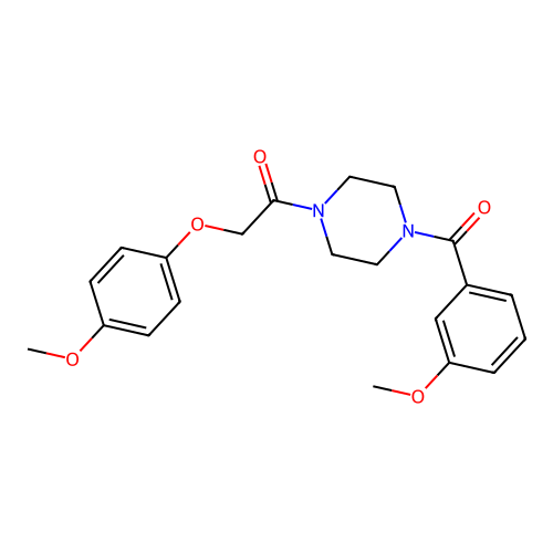 2-(4-Methoxyphenoxy)-1-{4-[(3-methoxyphenyl)carbonyl]piperazin-1-yl}ethanone structure