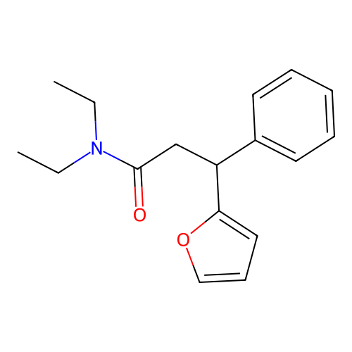 N,N-diethyl-3-(furan-2-yl)-3-phenylpropanamide structure