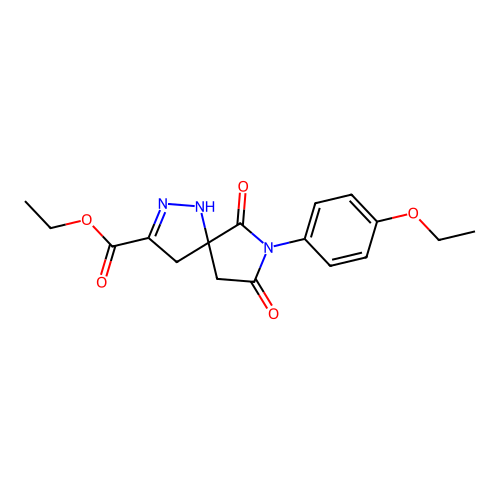 Ethyl 7-(4-ethoxyphenyl)-6,8-dioxo-1,2,7-triazaspiro[4.4]non-2-ene-3-carboxylate structure