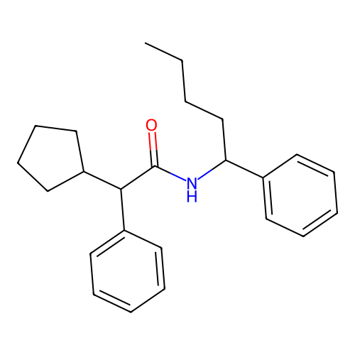 2-cyclopentyl-2-phenyl-N-(1-phenylpentyl)acetamide structure