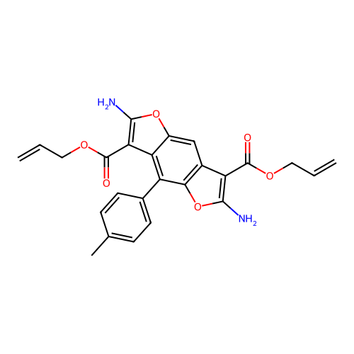 Diallyl 2,6-diamino-4-(4-methylphenyl)furo[2,3-F][1]benzofuran-3,7-dicarboxylate structure