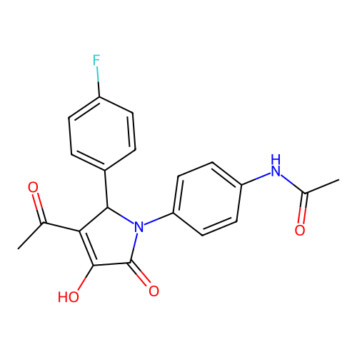 N-[4-[3-acetyl-2-(4-fluorophenyl)-4-hydroxy-5-oxo-2H-pyrrol-1-yl]phenyl]acetamide structure