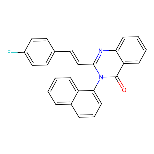 2-[(E)-2-(4-fluorophenyl)ethenyl]-3-(naphthalen-1-yl)quinazolin-4(3H)-one structure